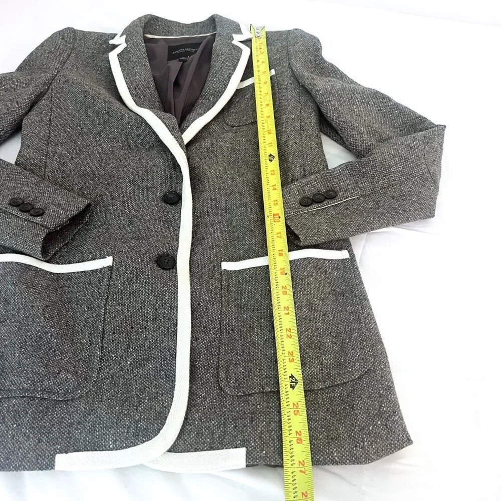 Banana Republic Women’s Wool Notched Collar Button Front Jacket Blazer Size 0 - Picture 8 of 13